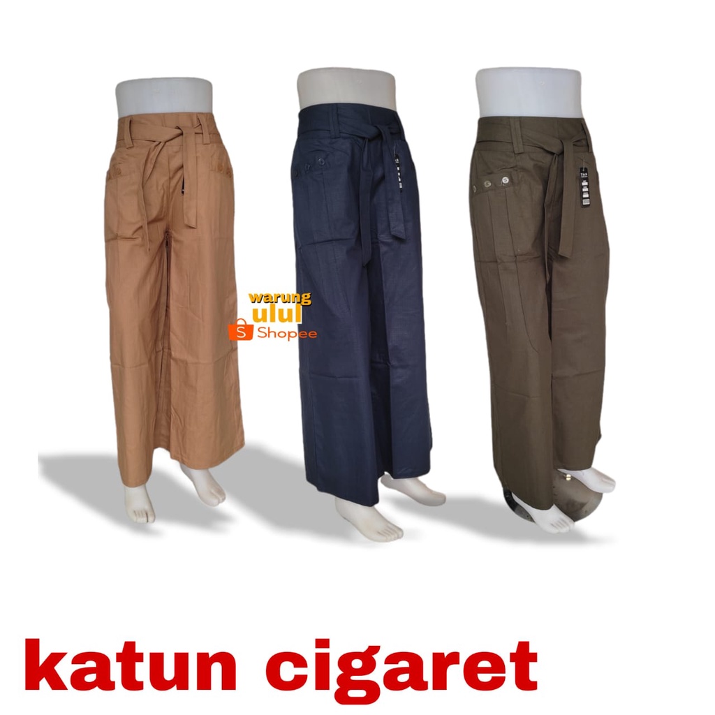 celana kulot panjang casual katun cigaret