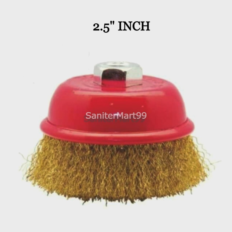 SIKAT KAWAT MANGKOK GERINDA KAWAT BAJA KUNIGAN UKURAN 2.5" INCH KING