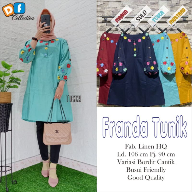 FRANDA TUNIK KATUN BORDIR ORI (DF)