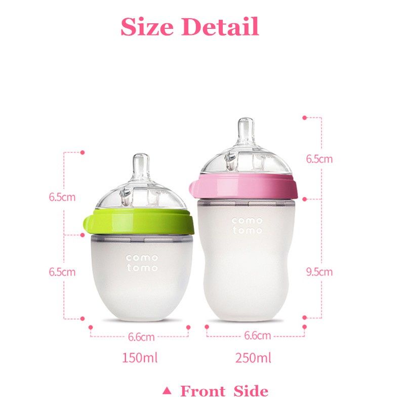 Comotomo Botol Susu Bayi Pink Green 150ml 250ml Single Pack