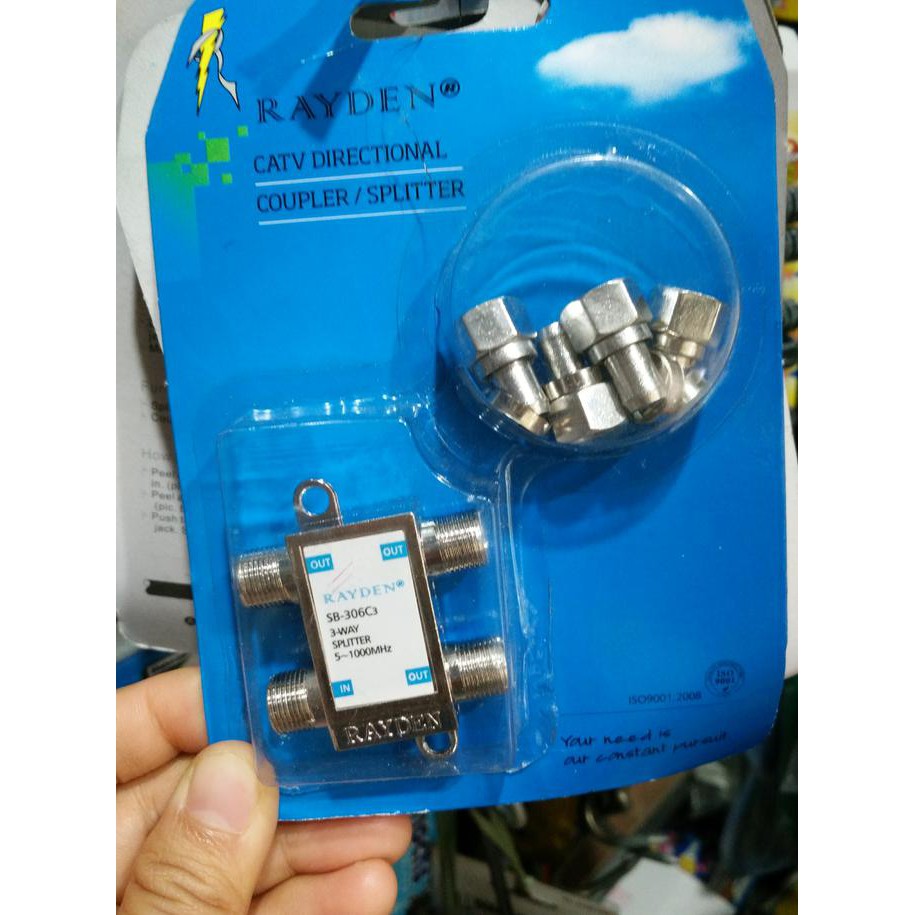 Splitter TV 1 ke 3 TV / Spiltet TV Paralel 1 antena 3 tv ratele992 Berkualitas