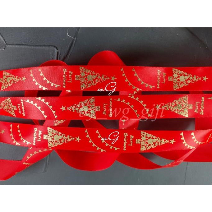 

Buruan beli] Pita Natal Christmas - Satin - Merah / Hijau - Emboss H; Panjang 25 yd