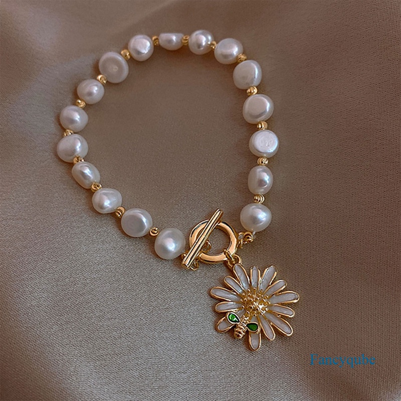 Gelang Tali Mutiara Dengan Liontin Lebah Bahan Zirkon Untuk Wanita