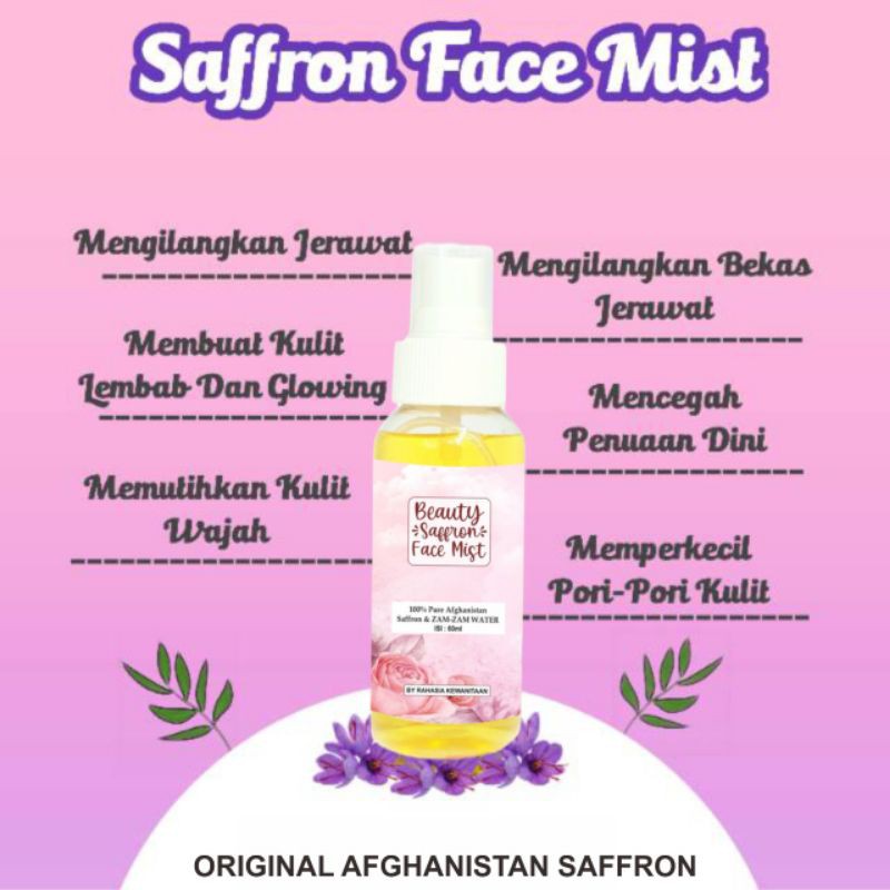 FACE MIST SAFFRON KASHMIR 60ml ll Facemist Saffron Original 60ml