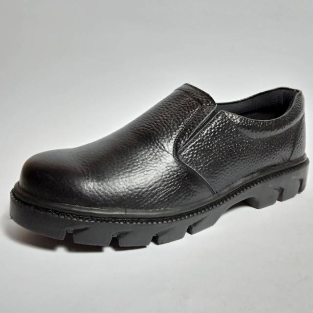 Sepatu Pria Safety Kulit Asli Big Size Model Pendek Slip On Proyek [702]