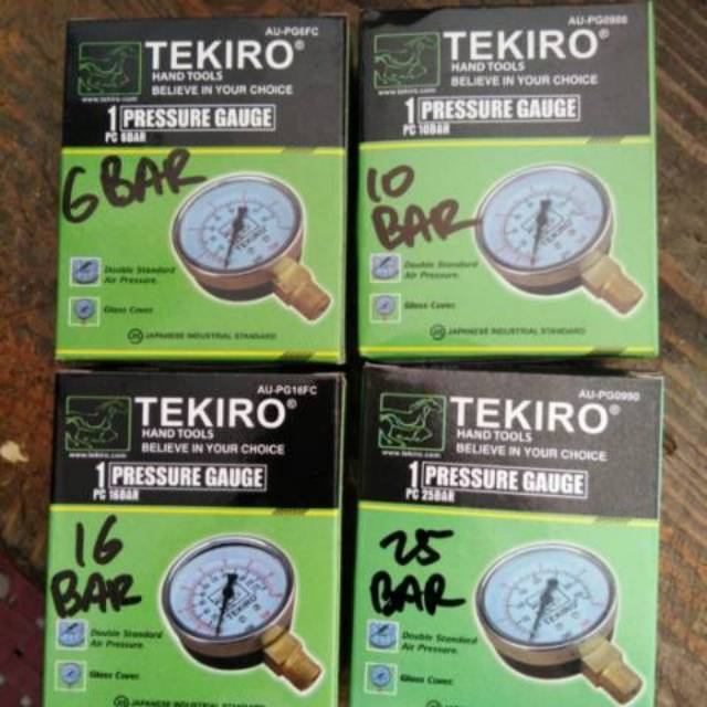 Tekiro Pressure gauge 6 bar, 10 bar, 16 bar dan 25 bar