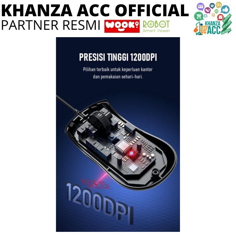 KHANZAACC ROBOT M100 Mouse Wired Laptop Komputer Office 1200 DPI