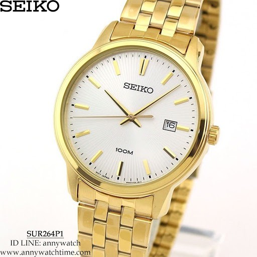 Seiko Quartz SUR264P1 Neo Classic Gold IP - Jam Tangan Pria SUR264