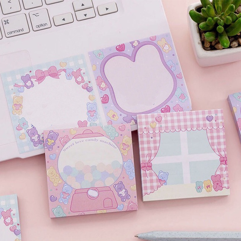 80 Lembar Sticky Note Motif Hati Untuk Pelajar Wanita