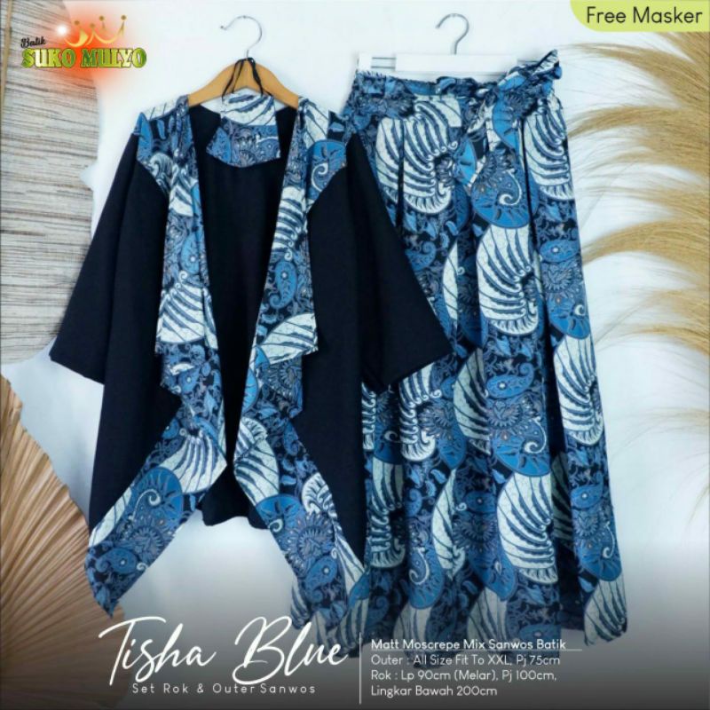 setelan rok batik outer batik sunwash