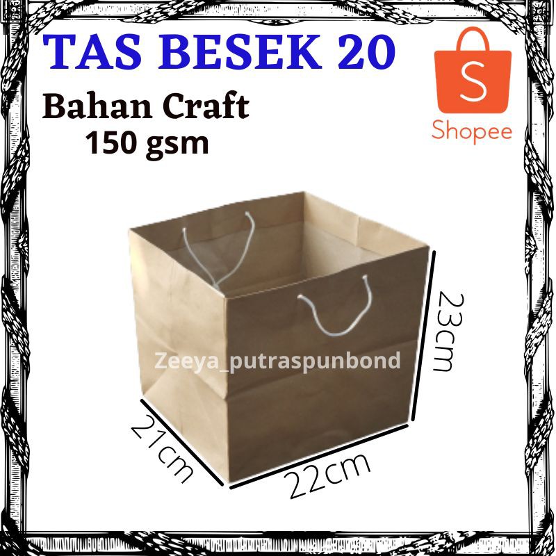 

PAPERBAG BESEK 20/BAHAN CRAFT/KETEBALAN 150gsm