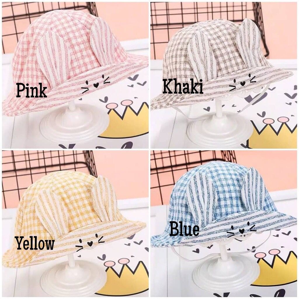 TOPI BUCKET BAYI DESAIN TELINGA KELINCI TOPI BUCKET HAT ANAK FASHION ANAK UNISEX