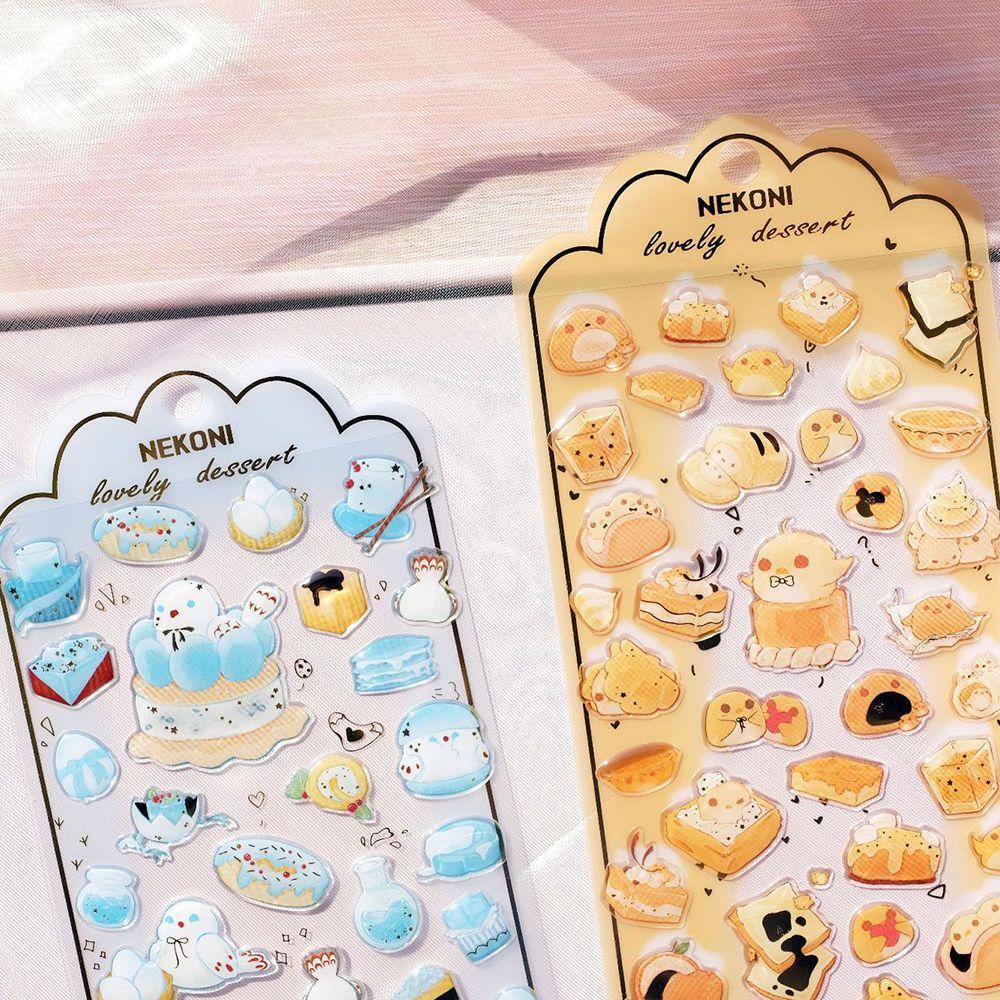 Lanfy Alat Tulis Stiker 3D Kartun Korea Dekorasi Hadiah Perekat Diri DIY Craft Perlengkapan Sekolah Gadis Diary Scrapbooking Stiker