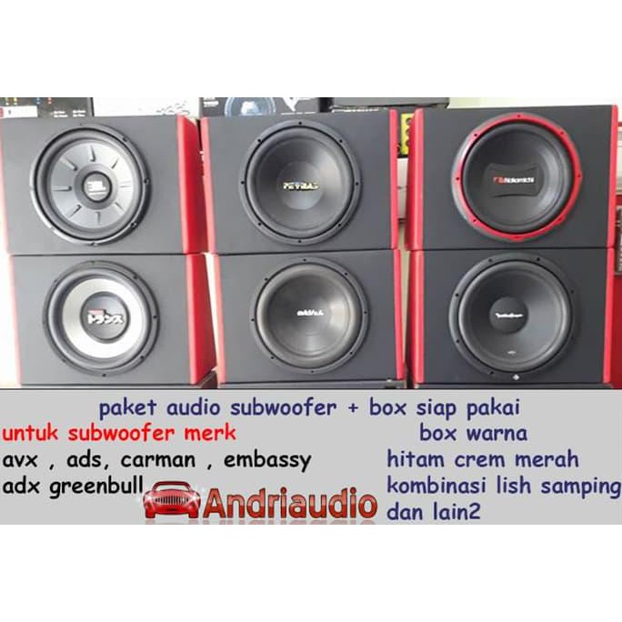 Paket Audio Mobil Subwoofer Plus Box Speaker