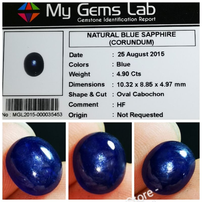 Batu Blue Sapphire Top Colour Ceylon Hot Kristal Plus Memo My Gems Lab HQ