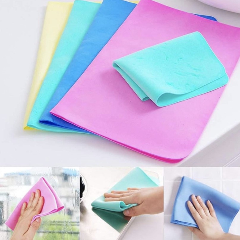 DuaWarna Kain Lap Kanebo Lap Pembersih Serbaguna Chamois Magic Towel Daya Serap Tinggi