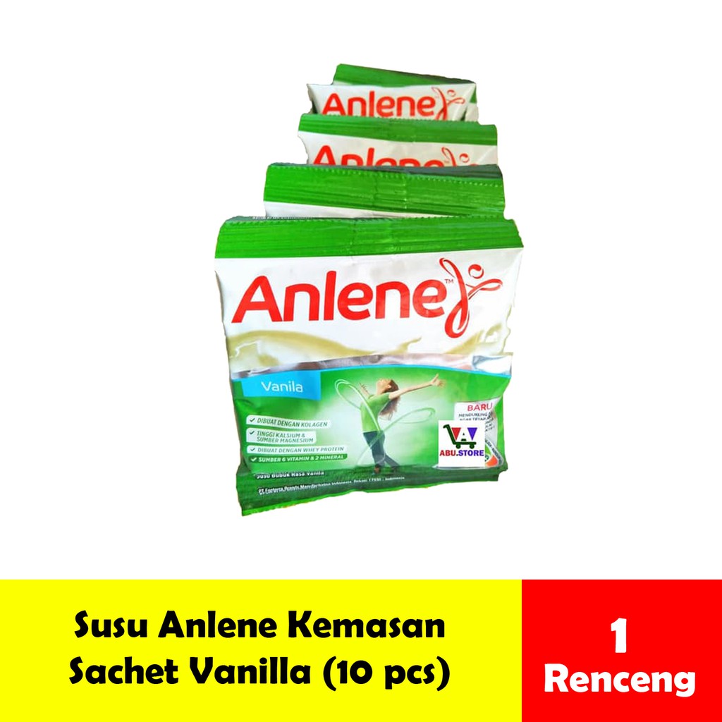 

Susu Anlene rasa Vanilla Renceng / Kemasan Ekonomis isi 10 pcs