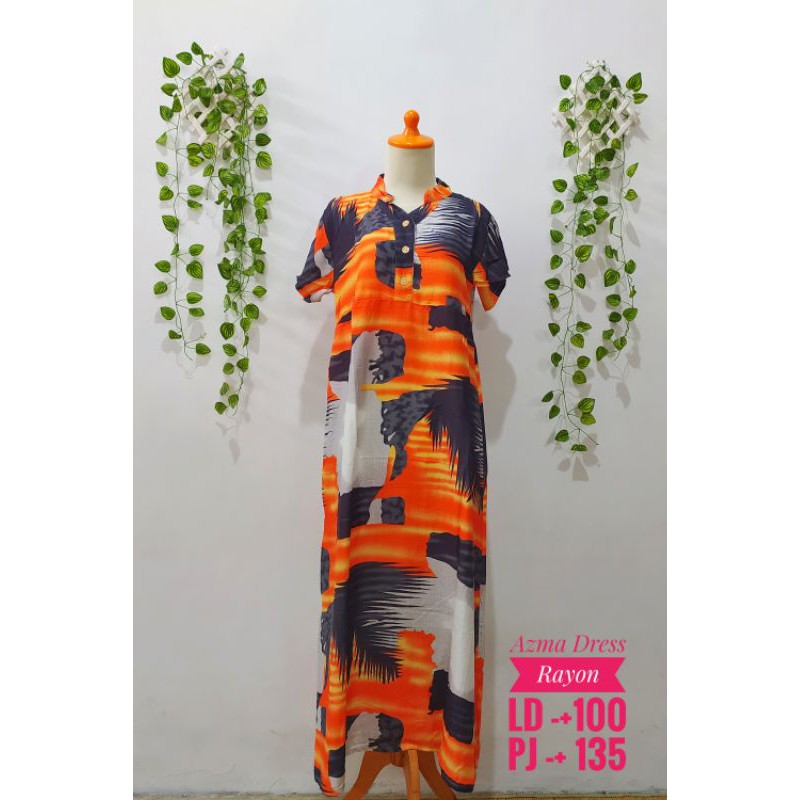 Dress Daster Busui Katun Rayon Premium Panjang lengan Pendek