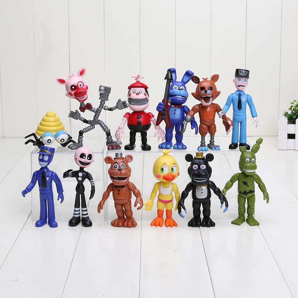Mxbeauty Lima Malam Di Hadiah Mainan Freddy PVC Hiasan Mobil Chica Anime Peripheral Bonnie Model Koleksi