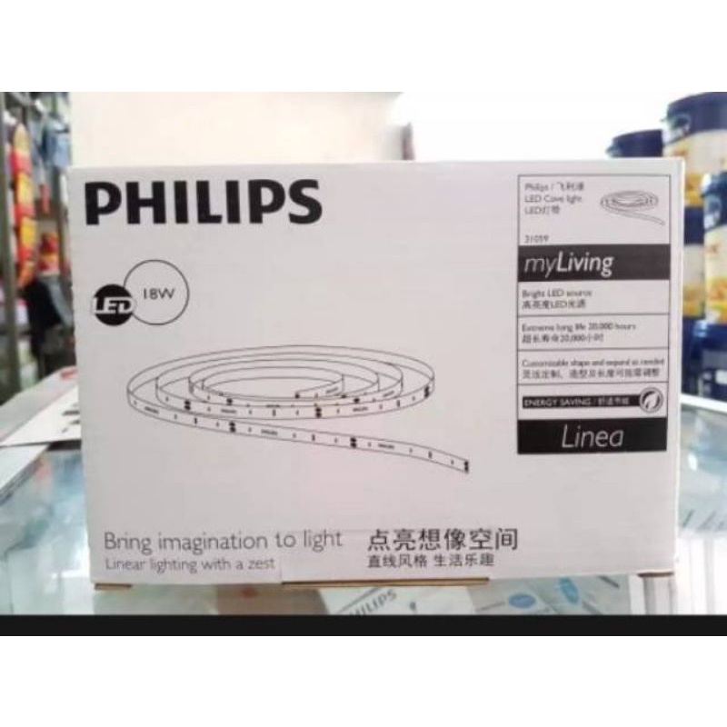 Led Strip Philips 5 Meter My Living Linea 18 Watt Dengan Trafo/Tanpa Trafo 31059 Warna Kuning (Warm White) 3000K/Travo Lampu Electronic Transmover Philips ET-E 10