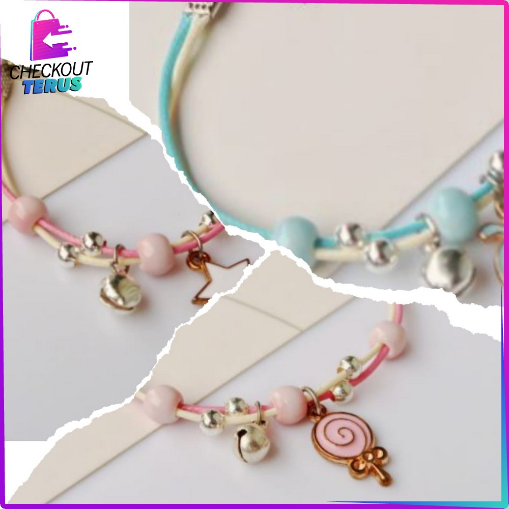 CT K75 Gelang Wanita Karakter Gelang Persahabatan Motif Kartun Tali Gelang Bracelet Korean style Fashion Lucu