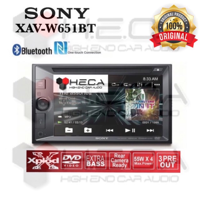 Sony XAV-W651BT Tape Mobil XAVW651BT Double Din XAV W651 BT Head Unit Audio Bluetooth NFC