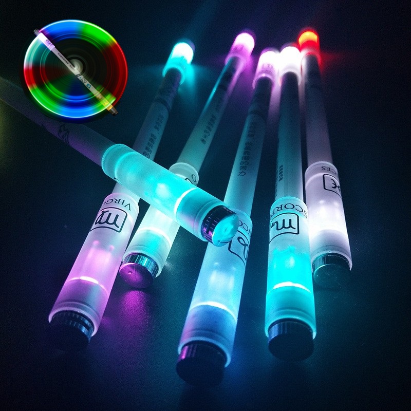 Pulpen Putar LED Luminous Anti Slip Untuk Penghilang Stress