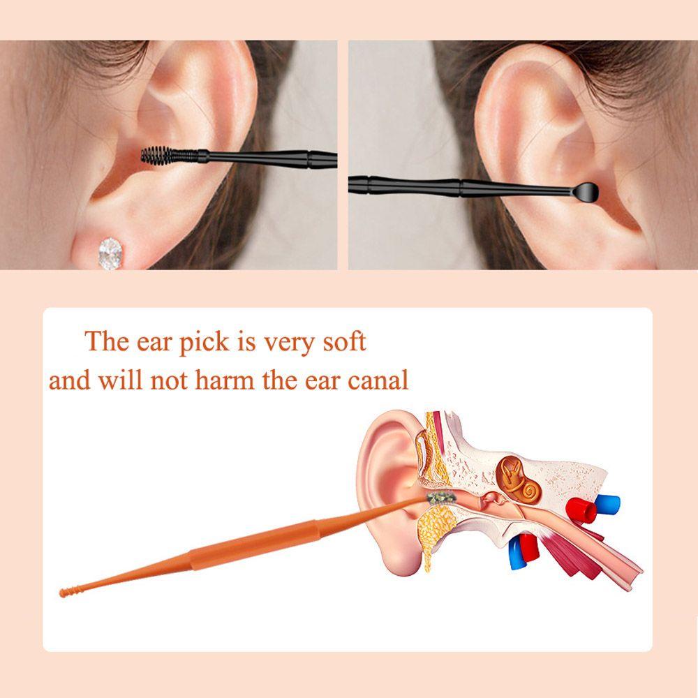 Lily Pembersih Telinga Sendok Portable Set Ear Pick Ear Wax Curette Remover Double-ended