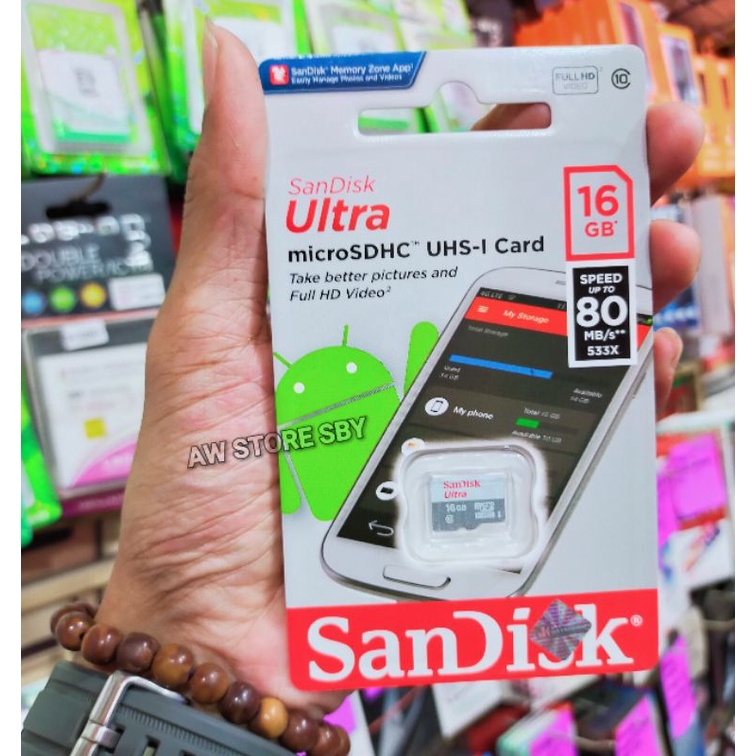 MEMORY CARD CLASS10 KARTU MEMORY SANDISK 64GB/ 32GB/ 16GB SANDISK ULTRA UP TO 100MBPS