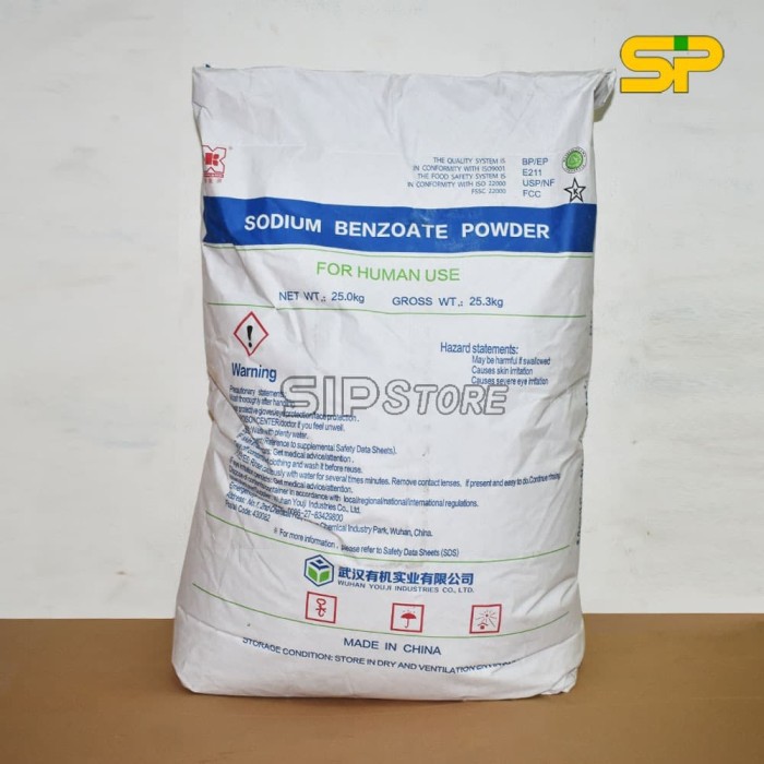 Sodium Benzoate China 25kg / Pengawet Makanan dari Cina