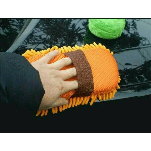 [CEV] Microfiber Chenille Car Wash Cleaning Sponge Brush Spons Anti Baret