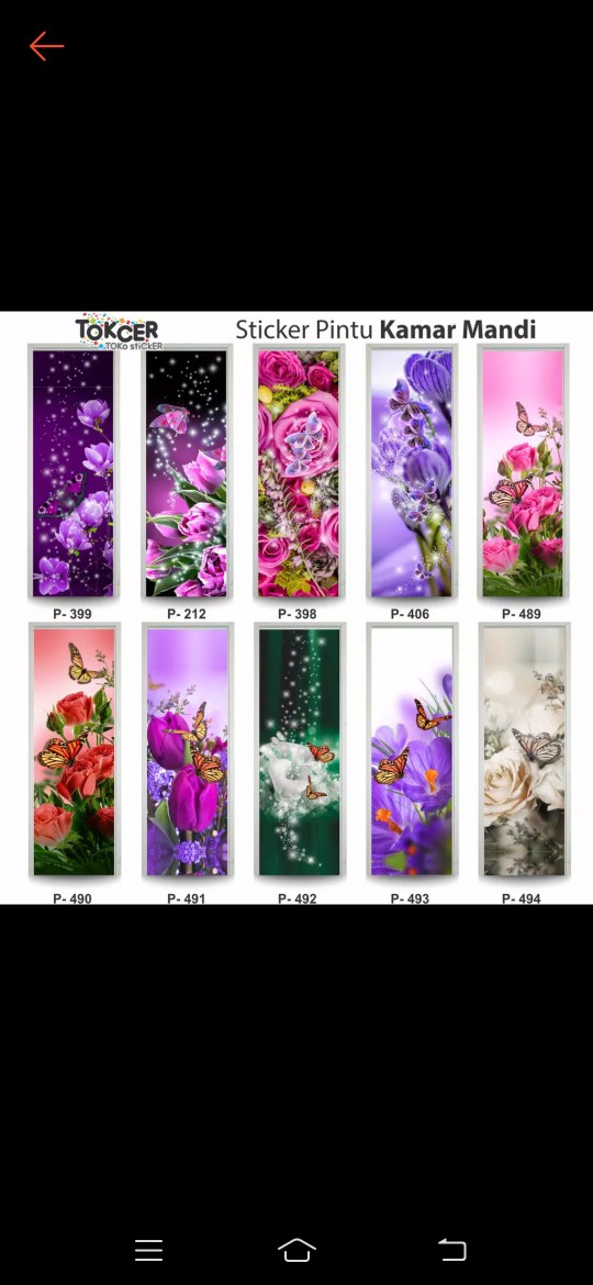 Stiker Pintu Kamar Mandi Kupu-kupu