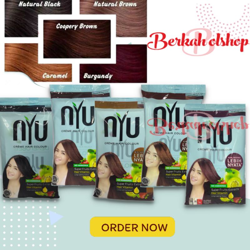 Jual Cat Rambut Nyu Creme Hair Color Sachet Pewarna Rambut Bpom Shopee Indonesia