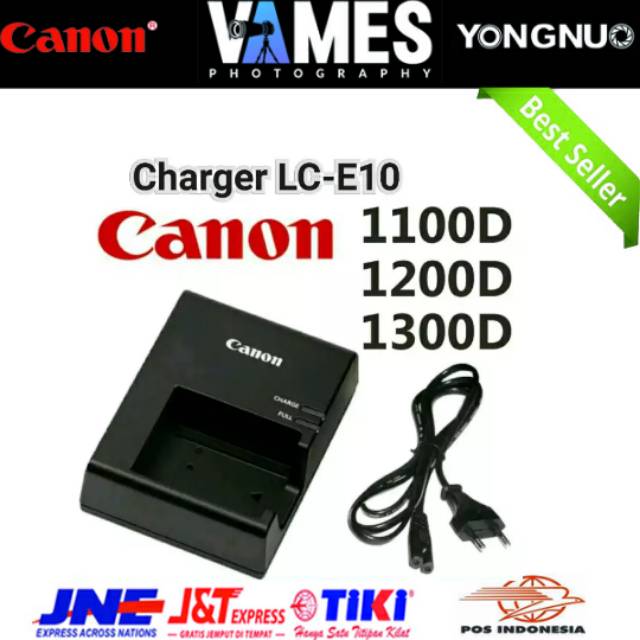 Charger LC E10 For Canon Baterai LP E10 Canon 1100D / 1200D / 1300D / 4000D / 3000D Acc Camera