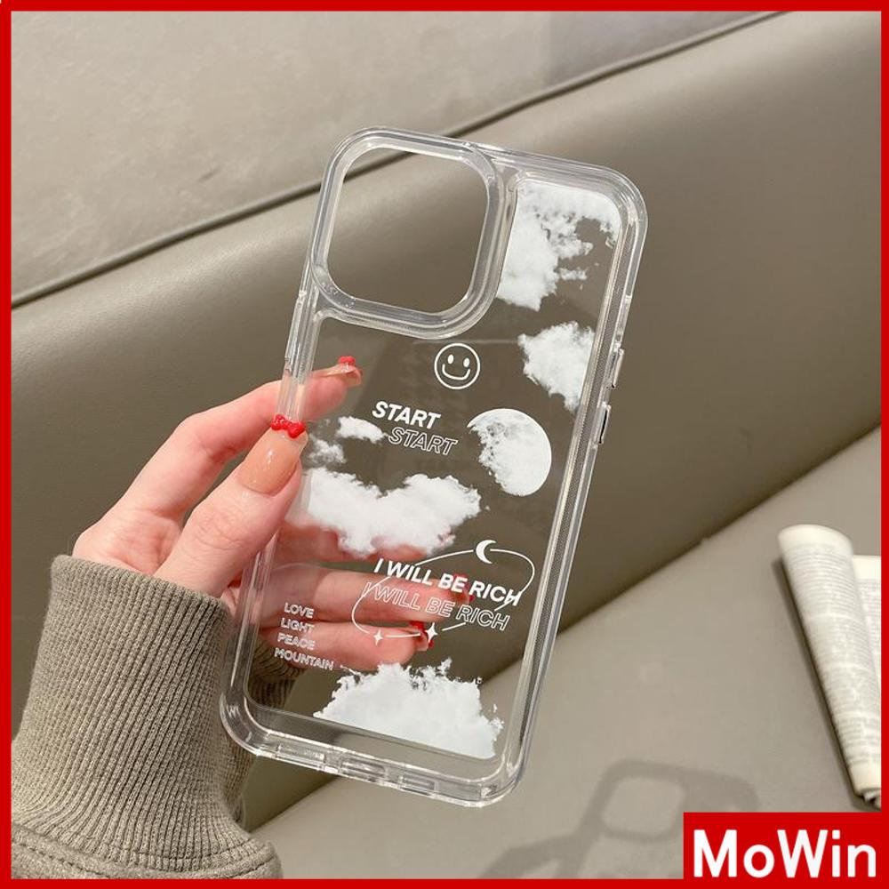 iPhone Case Clear Case Soft Thick TPU Shockproof HD Super Transparent Protection Camera Plating Button Cloud Smiley For iPhone 13 Pro Max iPhone 12 Pro Max iPhone 11 iPhone 7 Plus