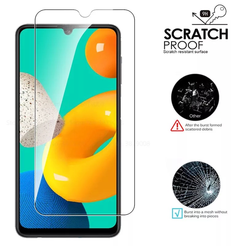 PROMO 2in1 Tempered Glass SAMSUNG M32 Full Layar Kaca Bening Free Tempered Glass Lens Camera