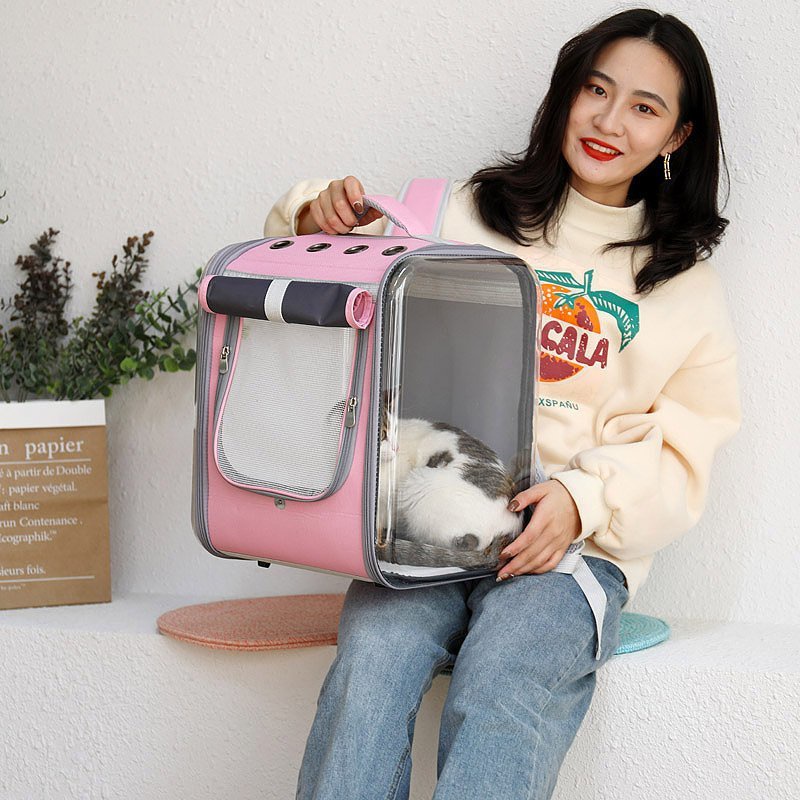 Tas Ransel Hewan Tas Ransel Kucing atau Travel Bag Nyaman Tas Transparan dan Anti Air Cat Bag Pet Bag