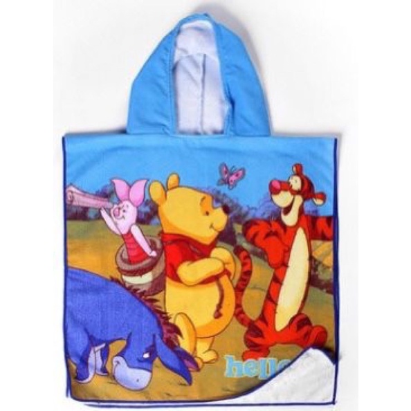 Handuk Ponco Anak Motif Karakter Microfiber-Winni Pooh