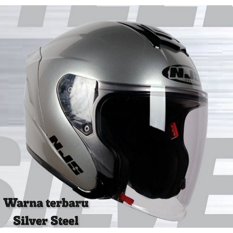 Njs Kairoz helm half face original-Silver Steel