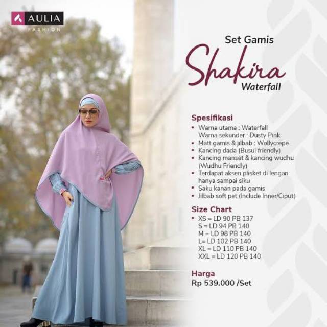 Gamis set aulia fashion shakira waterfall
