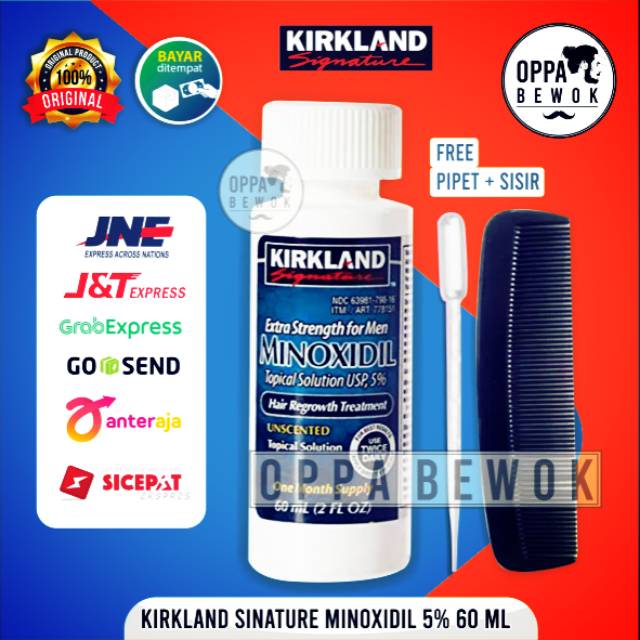 KIRKLAND MINOXIDIL TUTUP SPRAY ORIGINAL penumbuh brewok rambut jenggot kumis alis