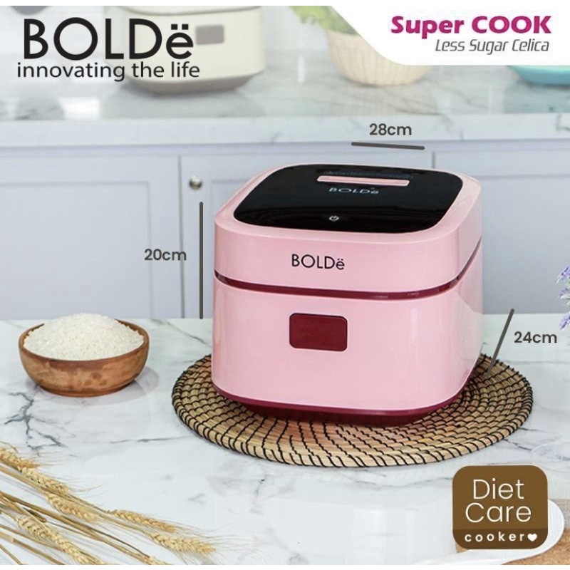 BOLDe SUPER COOK LESS SUGAR CELICA 1,2 LITER - MAGIC COM DIGITAL - RICE COOKER - Low Carbo Diet