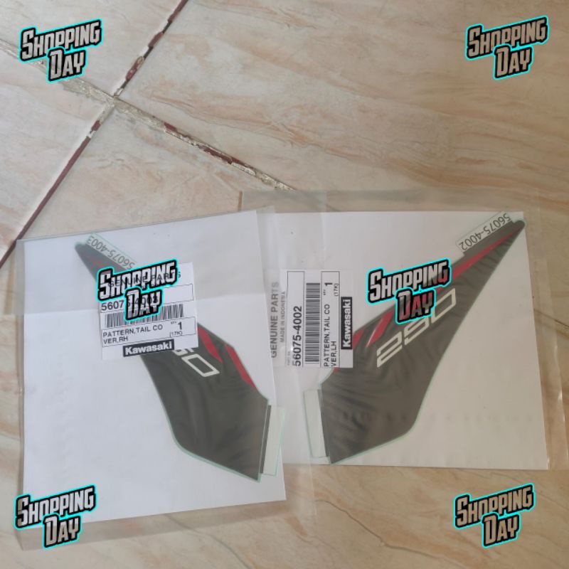 Stiker decal body belakang ninja rr mono 250 sl merah ORIGINAL