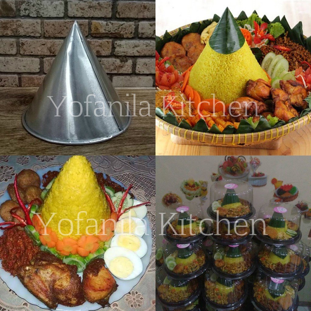 Cetakan Nasi Tumpeng Mini Kerucut Loyang Bulat Tumini Hantaran Catering Unik Bisa Juga Untuk Kue Bol Shopee Indonesia