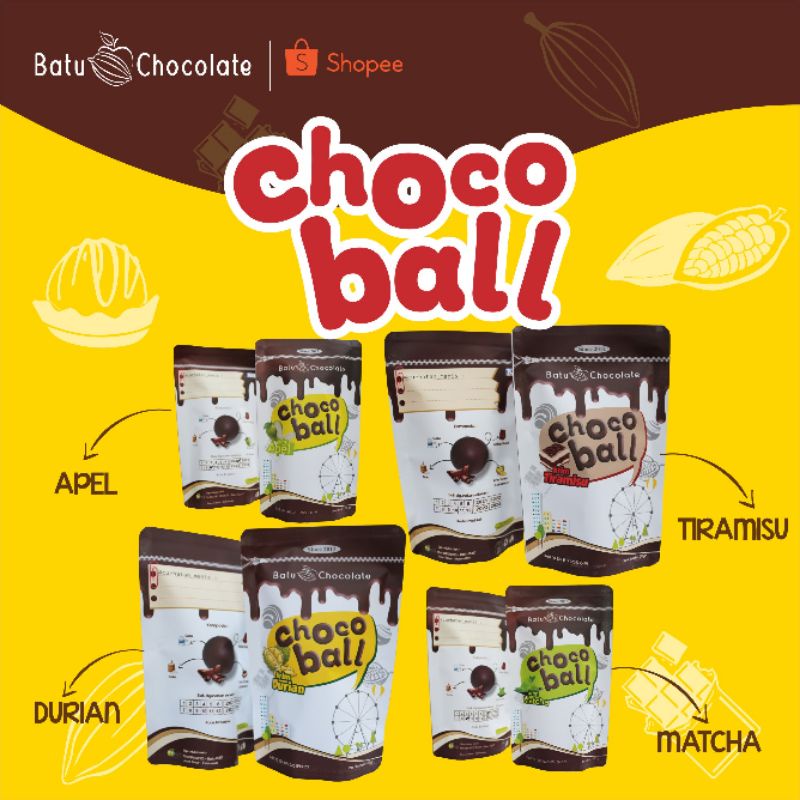 

One Mandiri Sukses - Paket Chocoball Varian Rasa Mix isi 4 + Goodie Bag - Oleh Oleh Khas Malang Batu