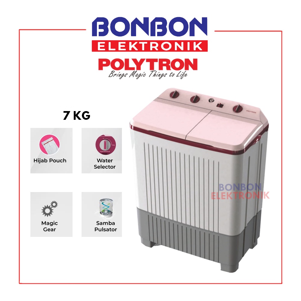 Polytron Mesin Cuci 2 Tabung 7KG PWM 7363P / PWM7363 / 7363 P