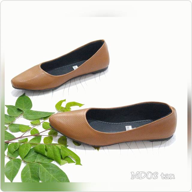 Borneo Sepatu Flat Ballerina Flatshoes Wanita Motif Dot MD03