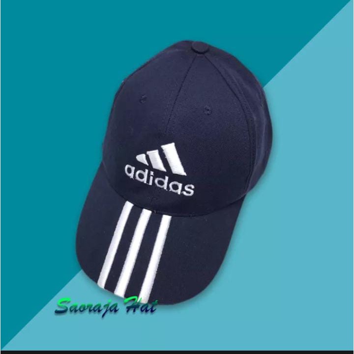 TOPI ADIDAS GARIS TIGA PREMIUM BORDIR TIMBUL