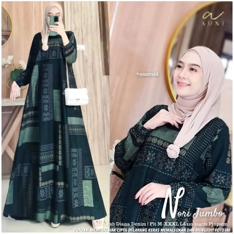 Nori Jumbo  - LD120+ Gamis Diana Denim Jumbo Bigsize Oversize Bumil / R.23 - 025-6521