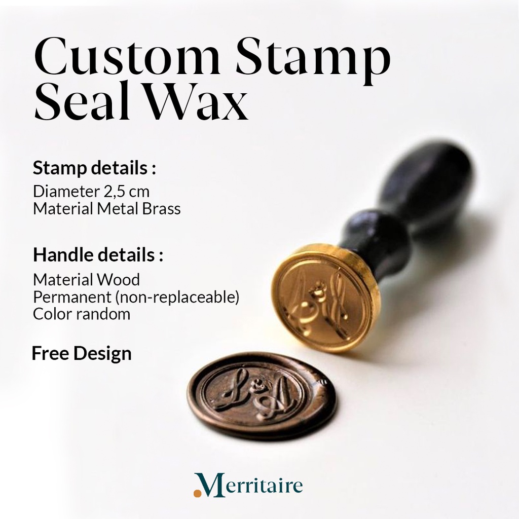 

Custom Seal Wax Stamp Stempel Lilin Segel Surat Vintage Sealing Undangan Wedding Logo Invitation